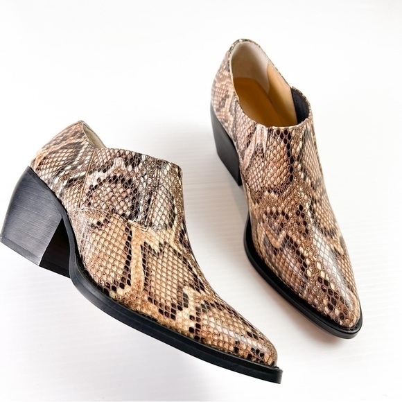 Tony Bianco Booties womens 6 Paris Leather Brown Multi Snake Ankle Shoes - Picture 3 of 14